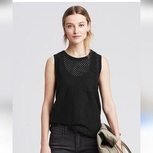 NWT Banana Republic black mesh tank